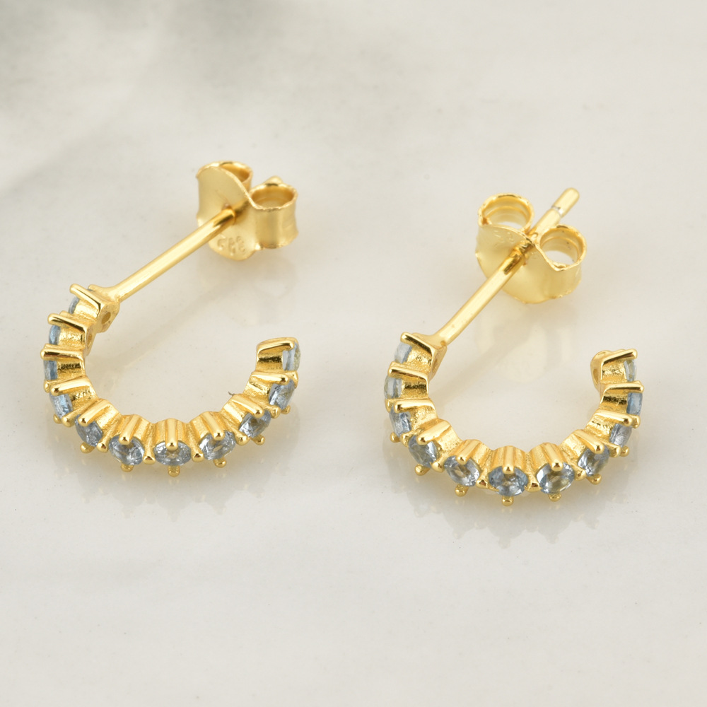 2g Weight 0.05µm-0.08µm Gold Plating Thickness Electroplating Gold Plating Process 925 Sterling Silver Ear Needle Material 18K Real Gold Plated, Platinum Plated Plating Material Zircon Inlay Material Ear Studs Classification 1 Pair Quantity Daily Occasion 925 Sterling Silver Material C Shape Pattern Women's Gender Simple Style, Classic Style Style Plating, Inlay Craft 1 Pair 925 Sterling Silver Zircon C Shape Ear Studs 10