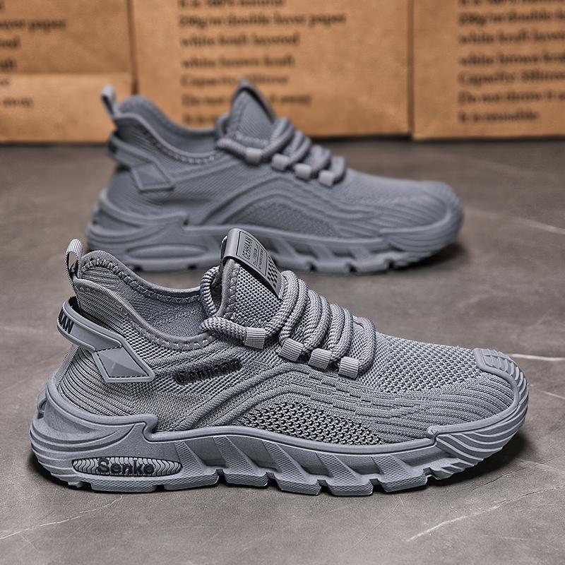 Zapatos de hombre verano 2025 malla transpirable todo-fósforo deportes casuales zapatos de correr antideslizantes de suela suave zapatos de moda de malla ligera