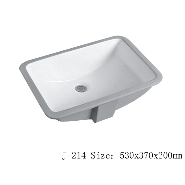 Baja de cerámica cuenca cuadrada incrustada lavabo cerámico lavabo de mano pequeña casa lavabo único lavabo de alta temperatura ingeniería hotelera de lavabo inteligente