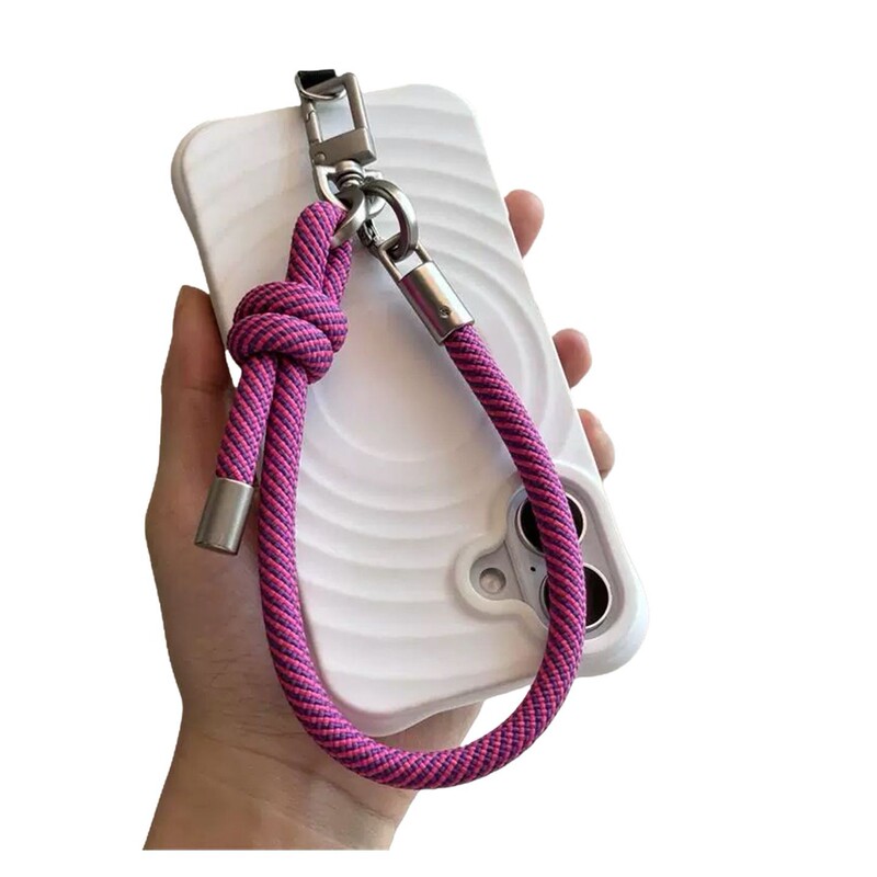 メーカー在庫あり 7MM 厚手のポリエステルリストストラップ ステンレススチール製携帯電話バックステッカー 携帯電話ストラップ クロスボディショートストラップ|undefined
