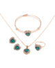 Fashionable universal pendant, necklace and earrings, bracelet, set, European style, with gem, 3 piece set, wholesale