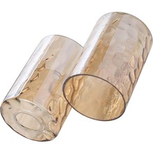 手工吹制琥珀色透明玻璃直径100-155mm圆柱锤纹台灯壁灯吊灯灯罩