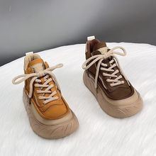 真皮厚底马丁靴女2025秋冬爆款松糕底百搭英伦风增高短靴加绒单靴