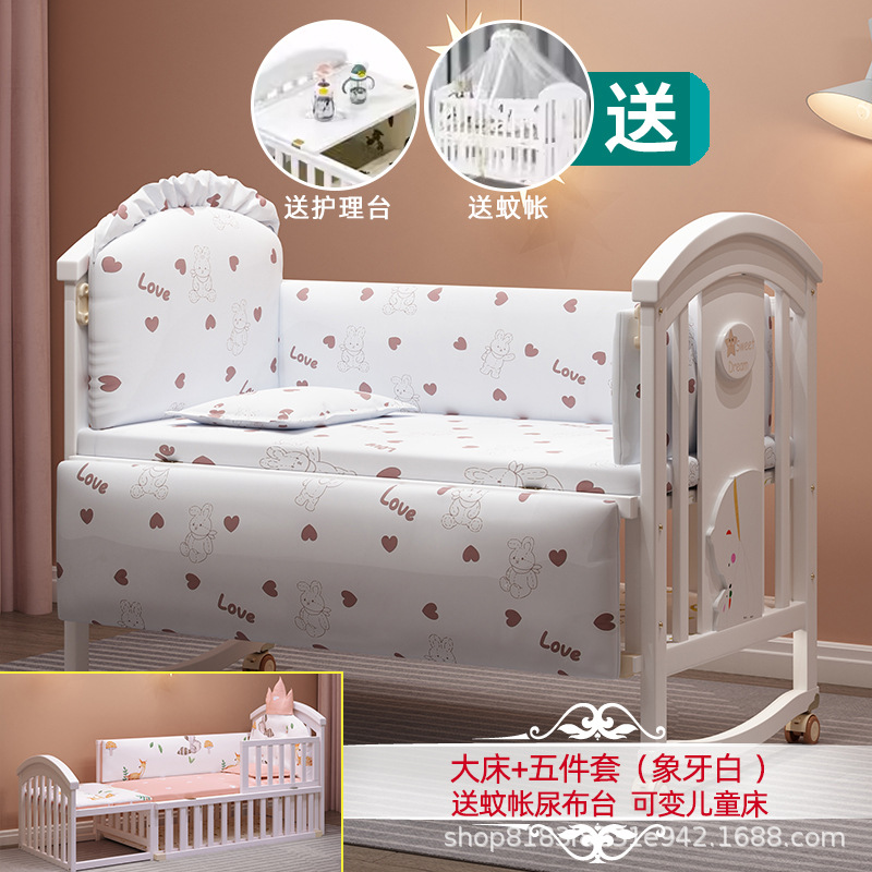 Cuna blanca europea de madera maciza