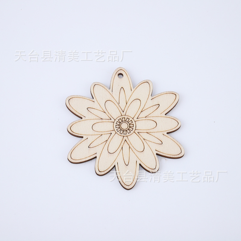 Madera de dibujos animados planta insecto pieza de madera colgante decoración niños pintado a mano material de pintura de bricolaje