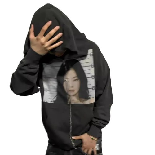 European and American-style unisex cute hoodies, oversized sweatshirts for teens, casual clothing with thick zippers