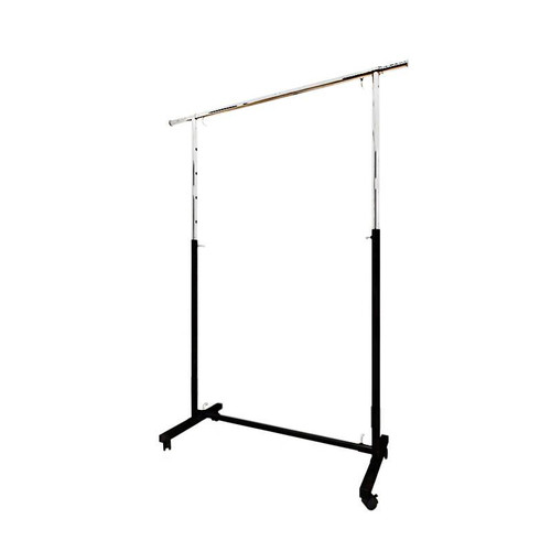Folding display stand for clothing store, electroplated stainless steel, floor-mounted, extendable and movable clothing rack