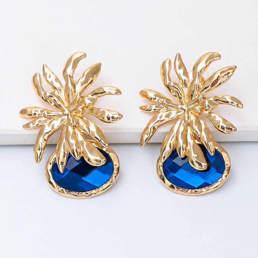 Wholesale Jewelry Flower Color Diamond Pendant Earrings Nihaojewelry display picture 14