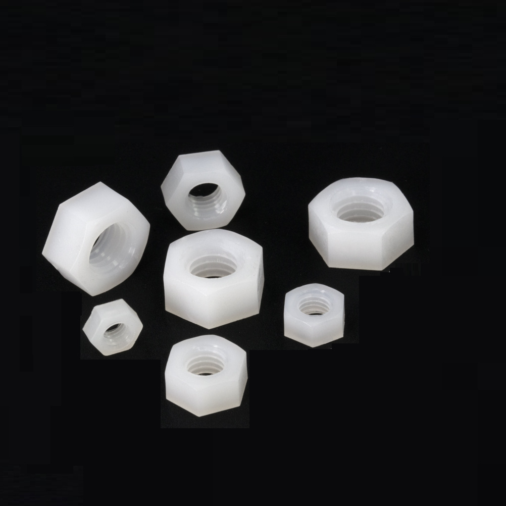 供应M2/3/4/5/6/8/10/12 PP材质六角螺母 标准型螺母 塑料螺母