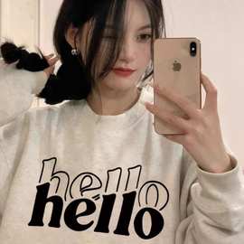 花灰色美式潮牌卫衣女秋冬加绒加厚2025新款爆款高级感超好看上衣