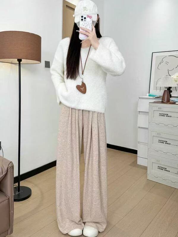 糯米裤2025新款早秋服饰直筒裤女慵懒高腰显瘦休闲裤甜美慵懒阔腿|undefined