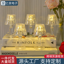 跨境新款创意水晶台灯LED钻石小夜灯电子装饰折射卧室床头氛围灯