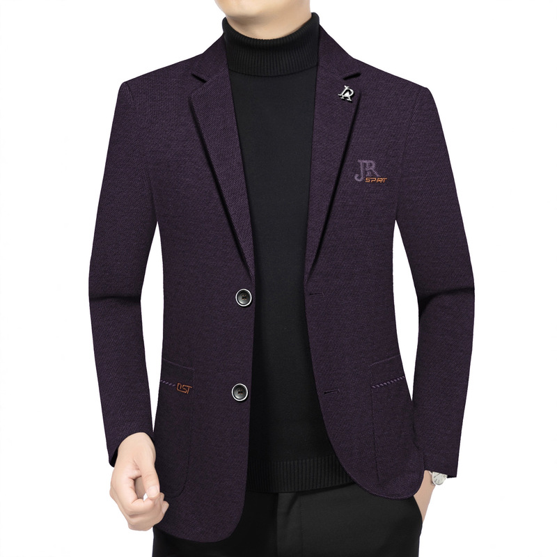 2025 Autumn New Woolen Men's Jacket Suit Top for Young and Middle-Aged Men Casual Business Suit Single Jacket