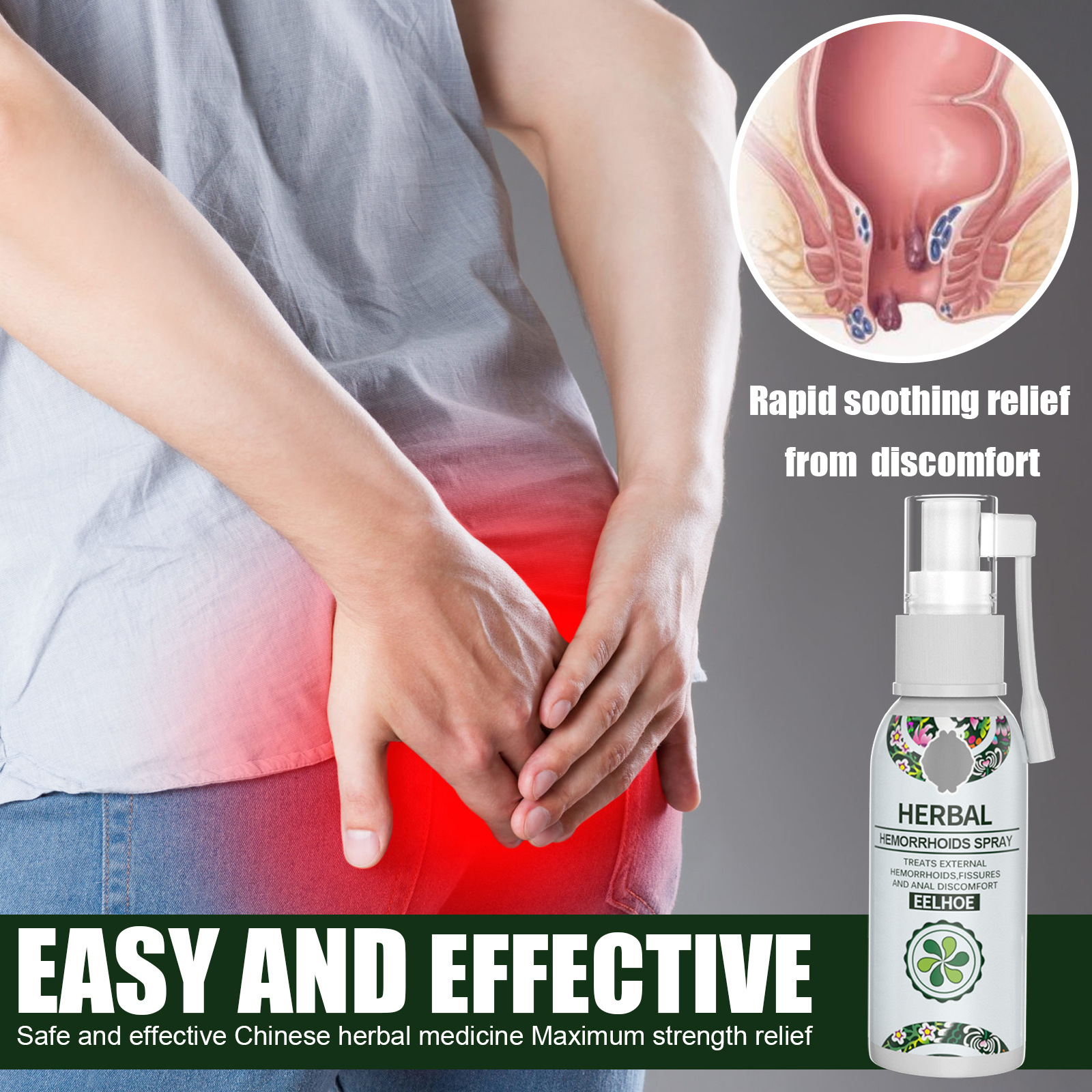Cross-Border Bestseller Eelhoe Anal Care Agent, Gentle Care for External Use, Soothing, Cleansing, Moisturizing, Refreshing, and Nourishing