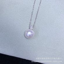 戴妃款珍珠吊坠诸暨天然爱迪生珍珠项链纯银单颗锁骨链白珍珠时尚