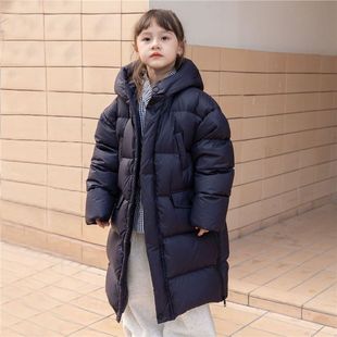 25 New Winter Kidsren's Long down Jackets for Boys and Girls Hooded Warm Mid-Length Thickeneded White Duck down Jackets