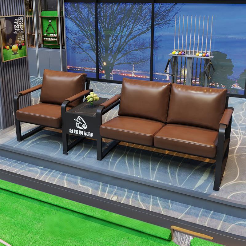 Conjunto de sofá y mesa para sala de billar, sillas de visualización integradas, sillas de descanso sencillas para sala de billar, sofá para ver partidos, sillas de visualización para sala de billar.