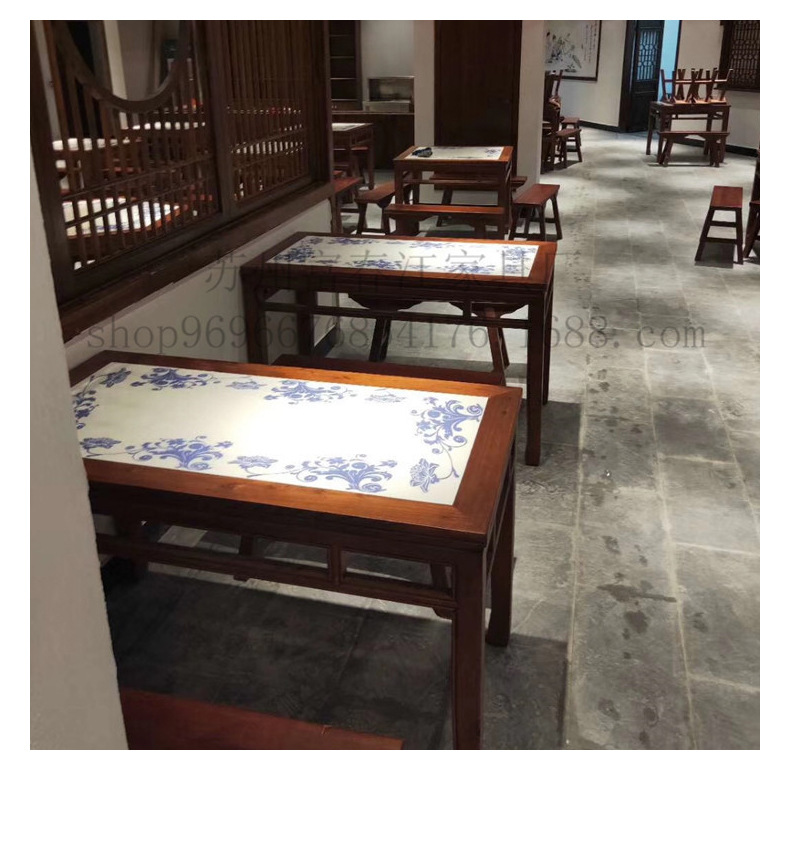 实木大理石方桌圆桌_08