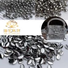 水镀银色扁豆 32切面角珠 圆珠 手工编织材料包 DIY饰品配件