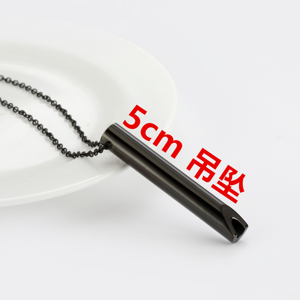 2023 transfronteriza caliente meditación Zhengnian collar de silbato de descompresión de acero inoxidable respiración ajustable aliviar la presión artículo de acero de titanio