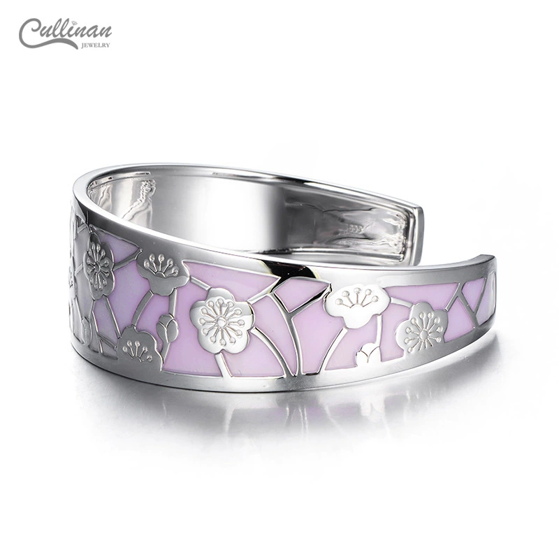 Silver bracelet, accessory, enamel, silver 999 sample, high-quality style
