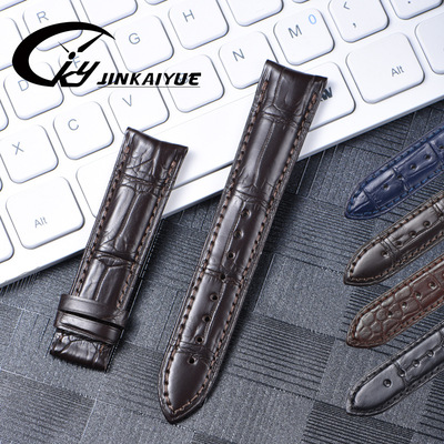 弧口鳄魚皮表帶 特殊接口鳄魚皮手表帶廠家現貨批發18\19\20\22mm