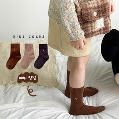 春季兒童襪子批發春秋純色兒童中筒襪無骨透氣男童女童兒童運動襪