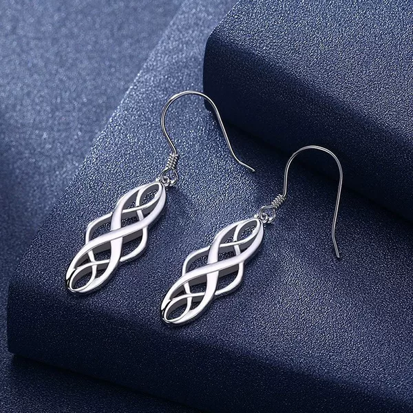 New s925 silver plated earrings fashion simple earrings creative hollow earrings pendant long simple pendant manufacturers