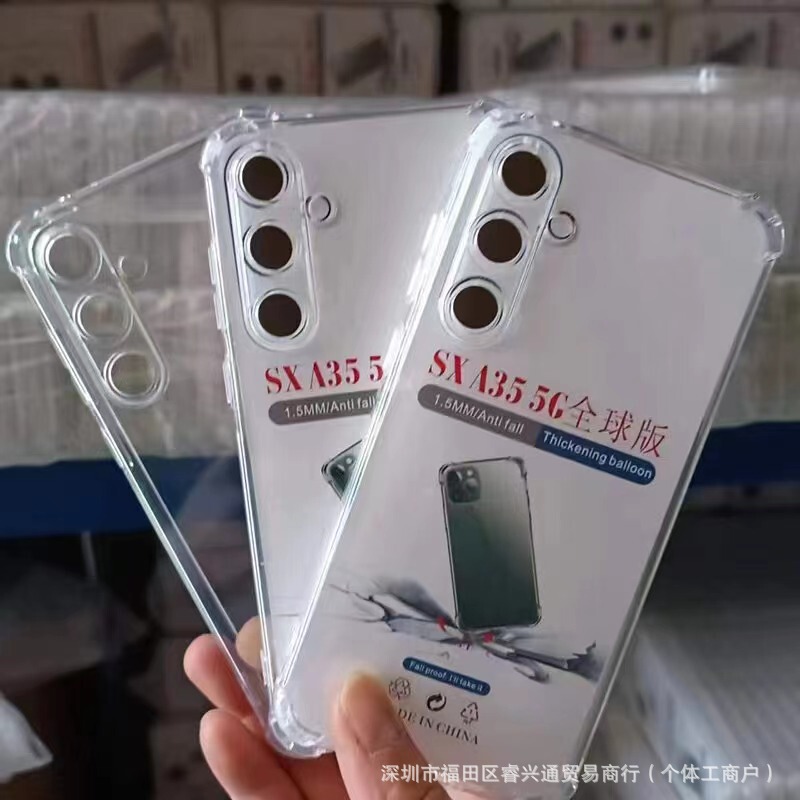 Four-corner airbag anti-fall TPU mobile phone case for SAM Samsung S9PLUS fine hole transparent soft case S23U protective cover