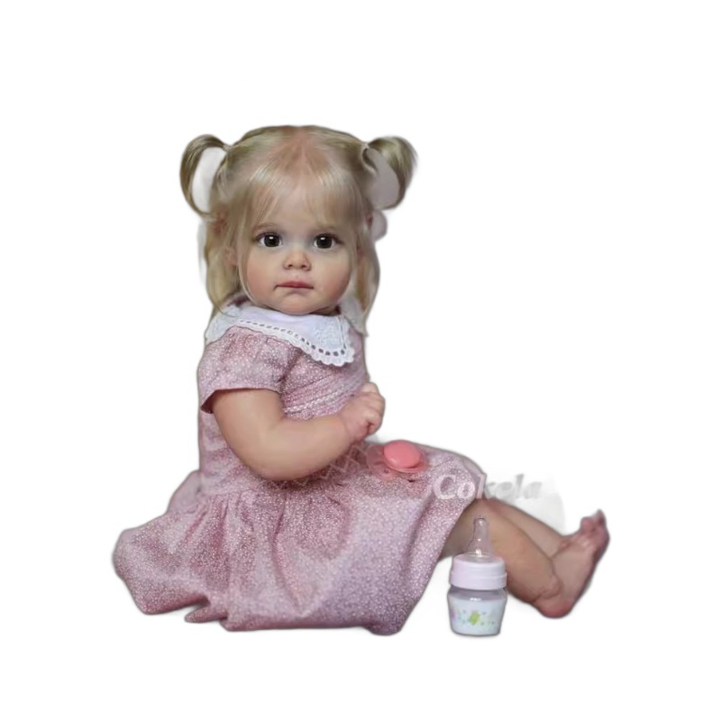 Cokela 58cm 3D simulación de alto color bebé renacido muñeca Maggi suministro transfronterizo entrega de una sola pieza