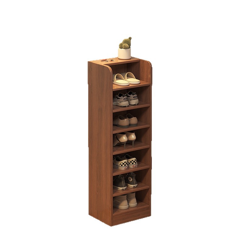 puerta de entrada de madera sólida estante de zapatos puerta doméstica pequeño estante interior estrecho multicapa dormitorio simple pasillo pasillo gabinete de zapatos