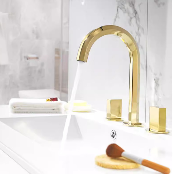 North American Cross-Border E-Commerce All-Copper Hot and Cold Three-Hole Basin Faucet Household Bathroom Bathroom Faucet under Counter Basin