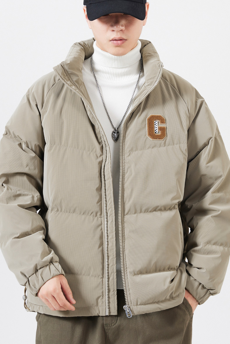 Men's Down Jacket Stand Up Collar Short Winter Warm Puffer Coat_voghion.com