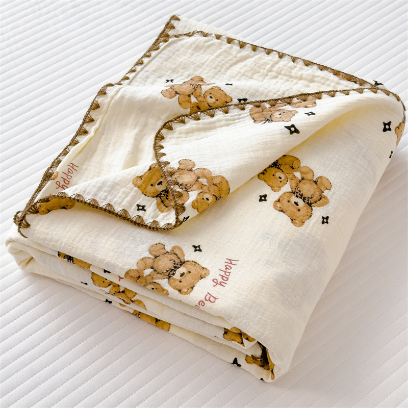 Clase A, capa de gasa de doble capa para madres y bebés, colcha de toalla, colcha de algodón, colcha de aire acondicionado para niños, manta de siesta para bebés