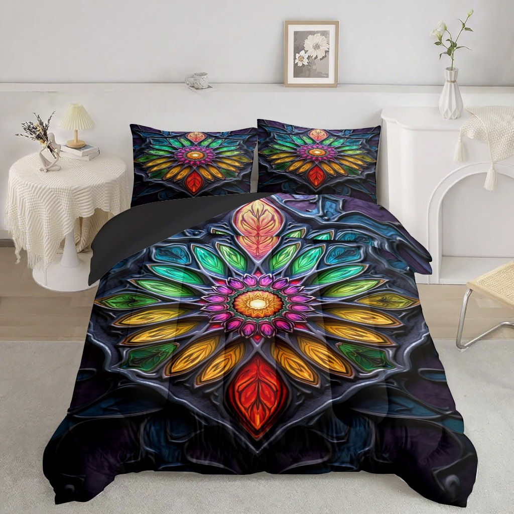 TEMU / JIT nuevo producto transfronterizo bohemia mandala impresión digital 3D 180gms colcha colcha ajuste