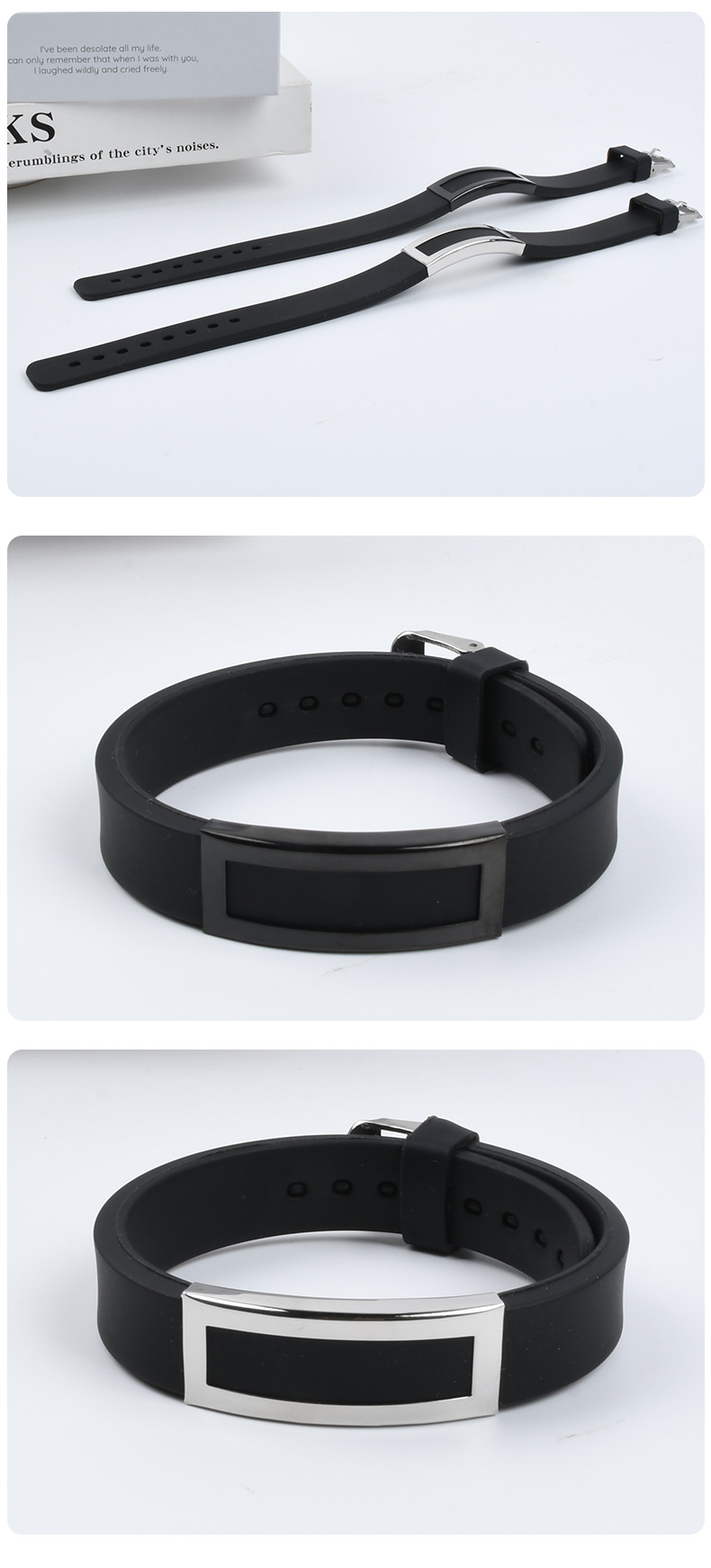 Retro Punk Geométrico Acero Inoxidable 201 Gel De Sílice Enchapado Unisexo Pulsera Pulseras De Cuero Y Cordón Para Hombre display picture 1