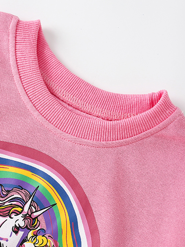 Malwee ropa de niñas suéter otoño nuevo estilo europeo y americano niños adorables impresión de niñas de cuello redondo chaqueta casual