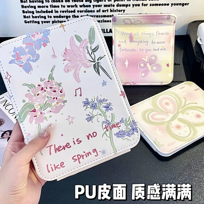 Espejo plegable espejo de tocador de escritorio de un solo lado pequeño dormitorio de estudiantes portátil de alto aspecto Oficina escritorio hogar