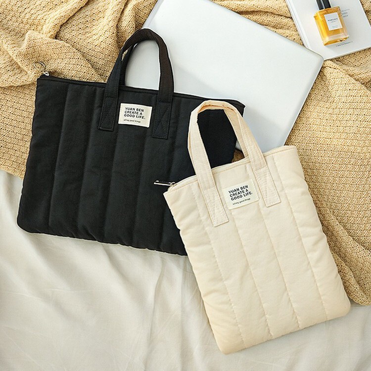 Cotton High-End Space Cotton Satchel Cosmetics Bag for Men and Women Simple Tablet Keyboard Shock-Proof Liner 14inch Computer Bag