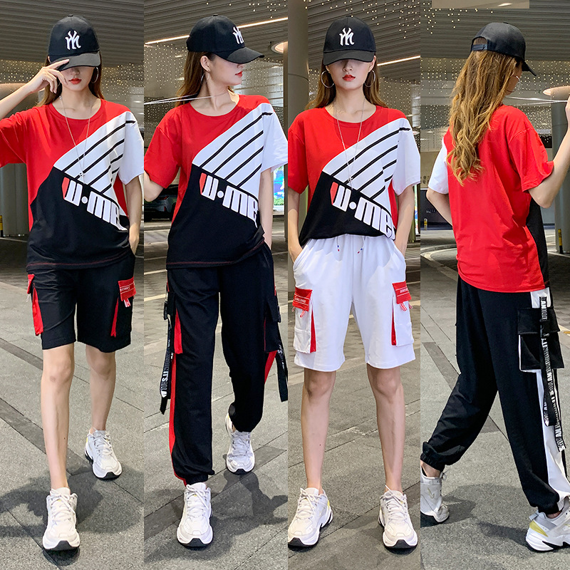 Square Dance Clothing Casual Sports Suit 2021 New Hip Hop Overalls Fashion Shuffle Team Two-Piece Set