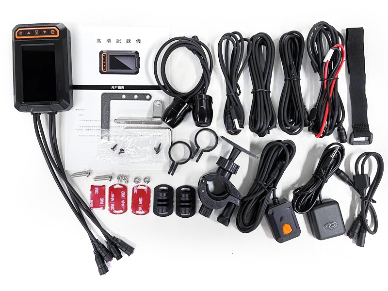 MT04D waterproof HD large screen before and after riding double recording wire GPS electric car motorcycle driving recorder