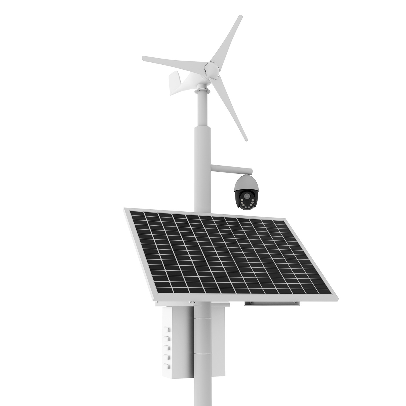 Sistema de suministro de energía complementario solar solar solar batería de litio de 12v máquina domo de 24v monitoreo remoto al aire libre sistema de generación de energía