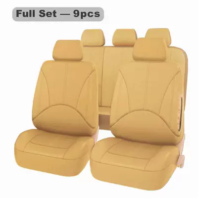 Cross-Border Popular European Best-Selling Leather Seat cushion, seat cover - beige-9-piece-set