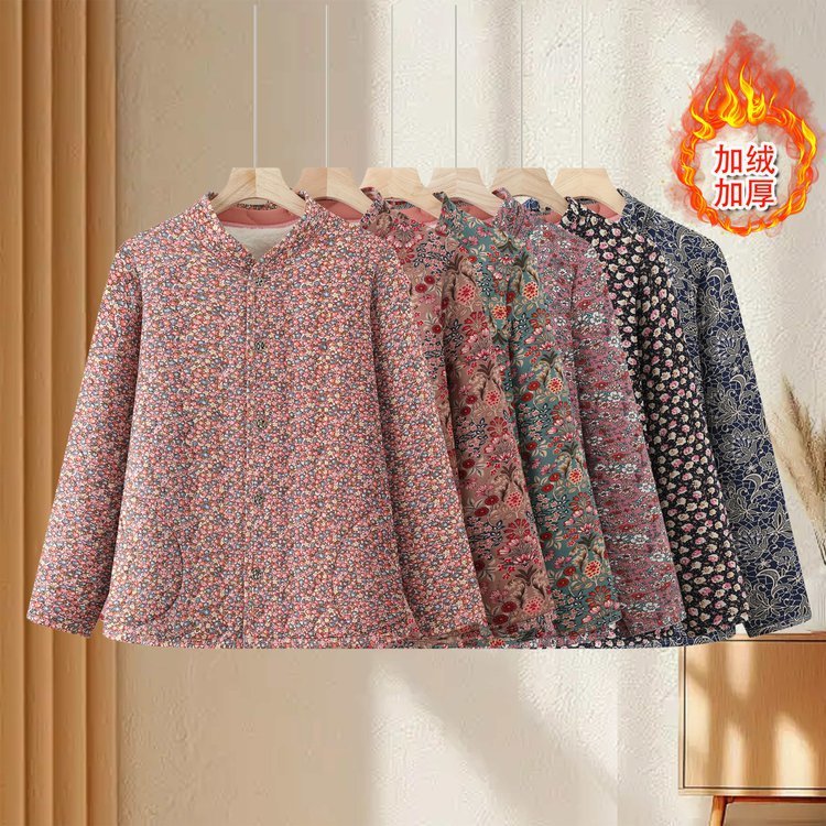 中老年妈妈装棉衣内外穿棉袄女装后背奶奶棉服后背加绒轻便小棉衣|undefined