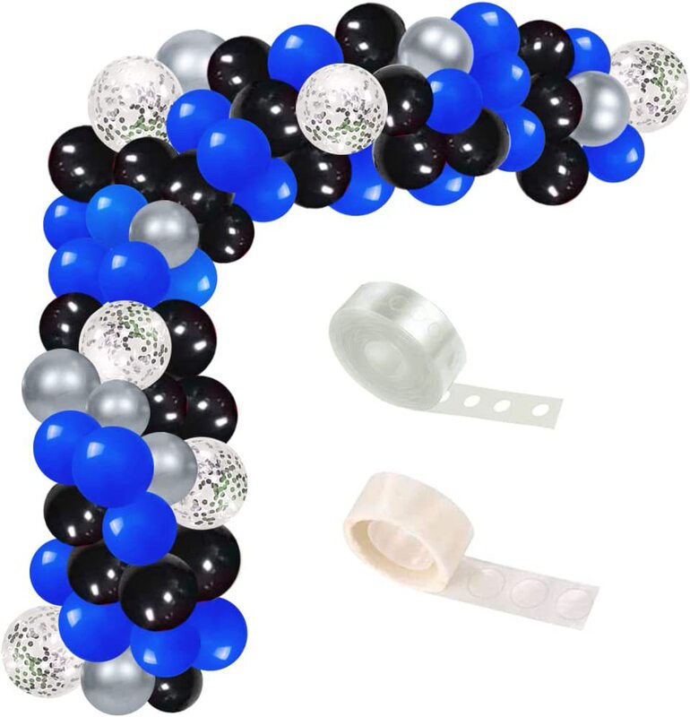 Black Silver Blue Balloon Gesture Set, Balloon Party Kit Boys Birthday Gamer Party Pack