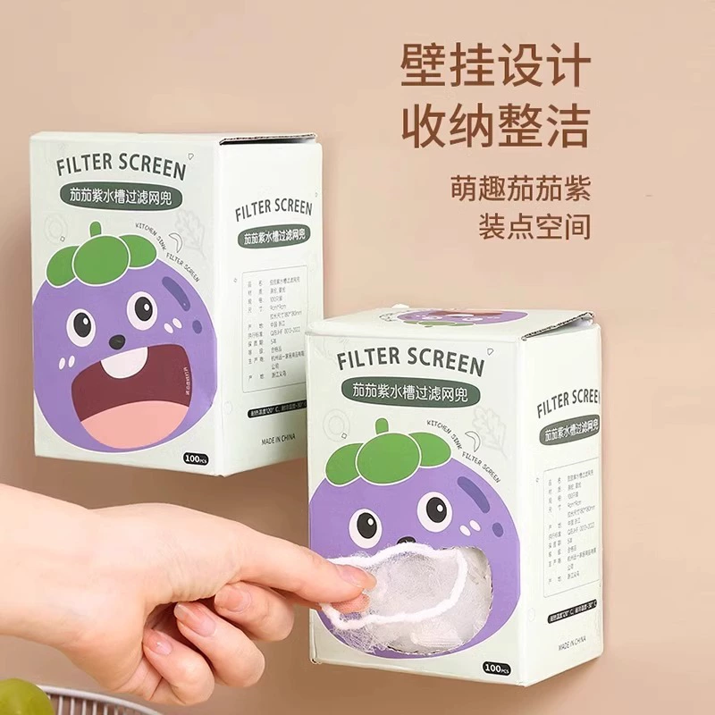 100/box навесной одноразовый фильтр для кухонной раковины, фильтр для воды, стока, бассейн, мытьё, утечки, сетка