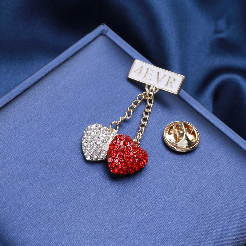 Elegant, Streetwear Style Elegant Streetwear Pin Letter Heart Shape Alloy Rhinestones Women's Brooches