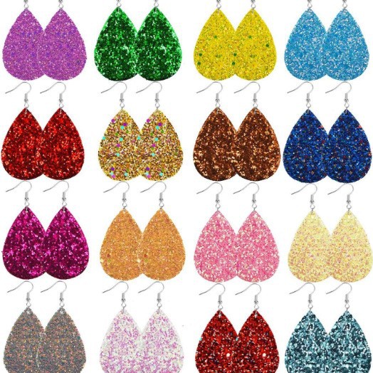 Clásico de doble cara brillo luz lágrima gota pendientes transfronterizo suministro estable Amazon AliExpress