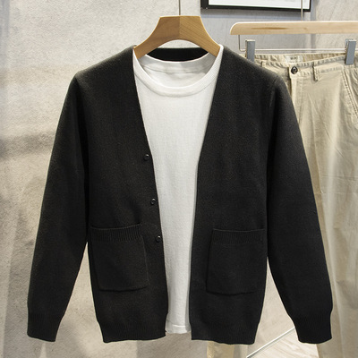 2026秋冬季男士新款开衫外套黑色港风披肩针织毛衣潮流休闲穿百搭|ru