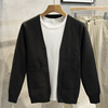 2026秋冬季男士新款開衫外套黑色港風披肩針織毛衣潮流休閑穿百搭